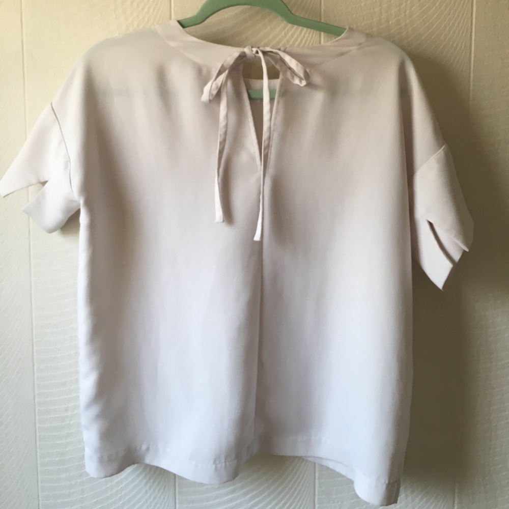 Madewell Crepe Premiere Bow-back Tee in White, XS